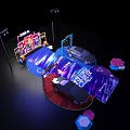 Modern Display Cabinets Shelves For Car Exhibition Hall With Bright Lighting Design