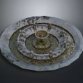 Ornate Circular Stone Fountain With Central Water Feature And Carved Details