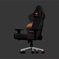 Gray And Orange Razerback Gaming Chair With High Back Ergonomic Design Armrests And Swivel Wheels