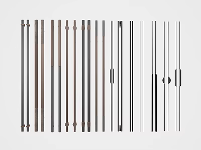 Various Modern Door Handles With Different Materials And Color Options For Home Decor 3d model