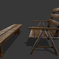 Natural Wooden Table and Chair Set with Simple Design for Home Living Space