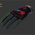 Black Roxy Glove With Red Logo And Grip Texture For Daily Use 3d model