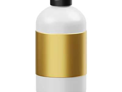 White Spice Bottle With Gold Label And Black Cap For Kitchen Accessories 3d model