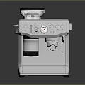 Modern Stainless Steel Espresso Machine With Pressure Gauge Control Buttons And Top Container