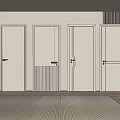 Five Modern Hinged Doors Interior Design With Simple Style And Light Color 3d model