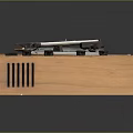 Vintage Wooden Turntable Record Player with Vinyl Disc Tonearm Control Knobs and Dial Panel 3d model