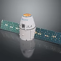 NASA Space Capsule With White Body Solar Panels And Orange Top Design
