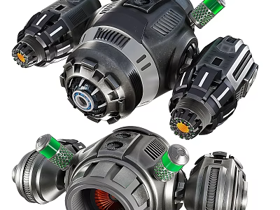 Modern Multifunctional Daily Use Electrical Appliance With Metal Design And Green Indicators 3d model