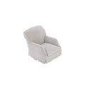 Cozy White Fabric Single Sofa Featuring Soft Cushion and Armrest Design 3d model