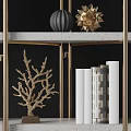 Elegant Modern Bookshelf Design With Gold Metal Frame Marble Shelves Books And Decorative Items