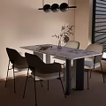 Modern Simple Dining Table and Chair 3d model