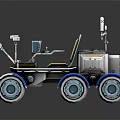 NASA Lunar Rover Design With Two Seats Multiple Wheels And Instruments 3d model