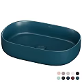 Modern Minimalist Oval Deep Blue Wash Basin With Smooth Surface Design