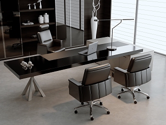 Modern office desk and chair combination 3d model