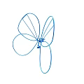 Abstract Blue Butterfly Line Art Design With Geometric Shapes Illustration