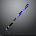 Blue Lightsaber With Black Silver Handle And Glowing Blue Blade