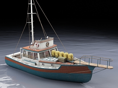 fishing boat wooden boat model