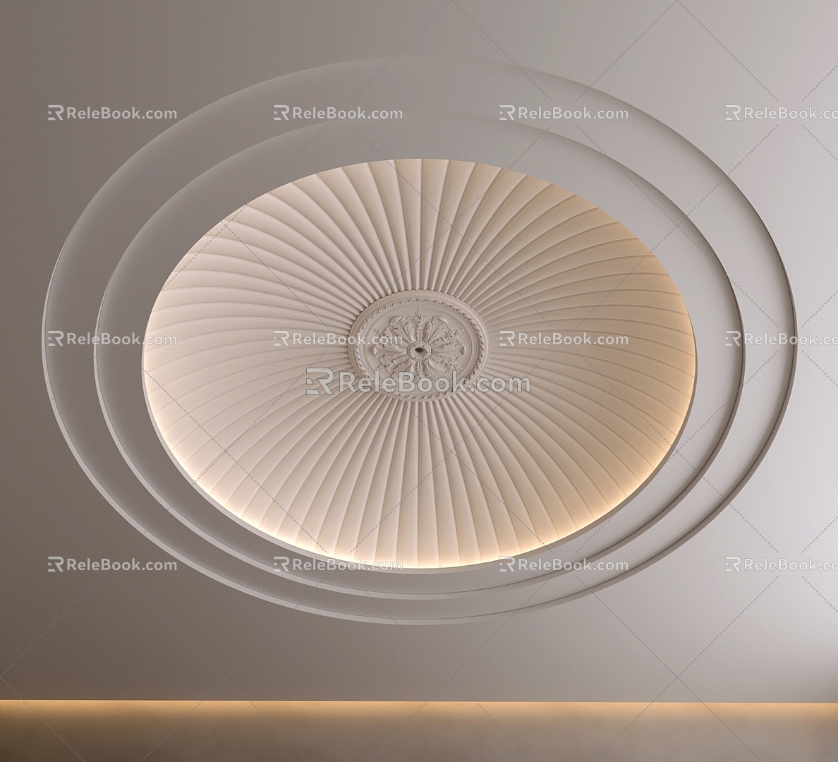 French European Ceiling French Gypsum Carved Ceiling French Carved Lamp Plate Round Ceiling 3d model