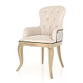 Elegant Beige Fabric Armchair With Tufted Backrest And Gold Metal Legs
