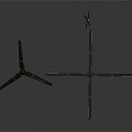 Aerospace Propulsion System Two Black Propellers Design For Space Exploration