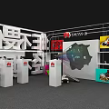 Huawei Roadshow pop-up shop Mobile Phone US Chen Maimang Interactive Photo Card Skateboard Fast Charging Technology Experience Desk 3d model