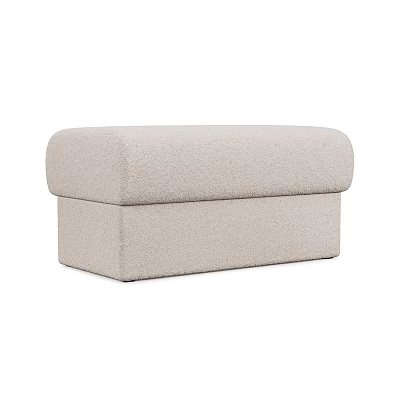 Beige Velvet Upholstered Sofa Bench With Storage Function And Modern Design 3d model