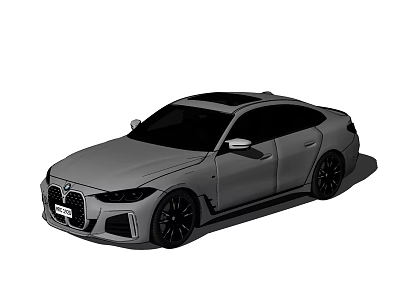 Modern Sporty Sedan Car Design With Sleek Body Black Wheels And Front Grille 3d model