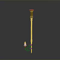 Elegant Gold Floor Lamp With Decorative Stand And Lantern Shade