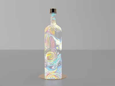 Colorful Patterned Bottle With Vibrant Swirls And Decorative Base As Unique Photo Spot 3d model