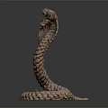 Rope Woven Snake Sculpture With Coiled Body And Red Eyes