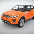 Orange Range Rover Evoque SUV With Stylish Modern Exterior Design 3d model