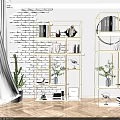 Metal Frame Multi Tiered Shelving Unit With Decorative Items Books And Plants In Modern Interior