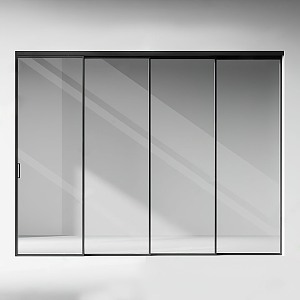 Modern sliding door glass sliding door 3d model