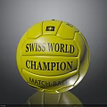 Yellow Swiss World Champion Match Ball With Text And Logo Design