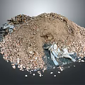 Large Construction Debris Pile With Soil Rocks And Discarded Materials 3d model
