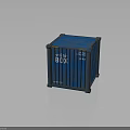 Blue Mini BOX Shipping Container With Identification Numbers And Rustic Details