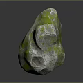 Green Moss Covered Natural Stone With Textured Surface For Garden Decoration