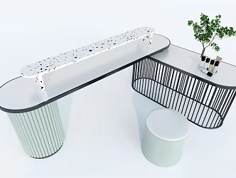Modern Bar Chair Combination Bar Table and Chair Nakajima Dining Table and Chair Nakajima Table 3d model