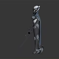 Futuristic Armored Sci Fi Warrior With Insect Inspired Wings And Pink Blade Sword