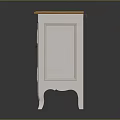 White Four Door Sideboard With Wooden Oak Top And Curved Legs Design