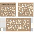 Creative Wall Decor With Cork Boards And Small Notes For Home Office 3d model