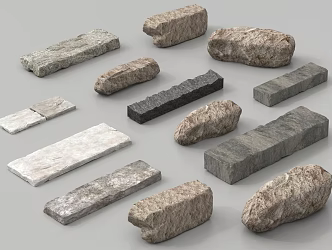 Modern Stone Slab Stone Seat Stool 3d model