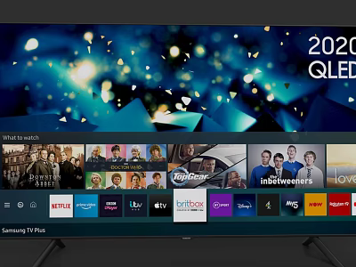 Samsung 2020 QLED TV With Streaming Apps Netflix Prime Video And Disney 3d model