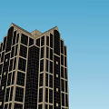 High Rise Modern Office Building Architectural Model With Base Structure And Window Panels 3d model