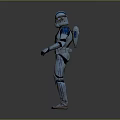 Silver Armored Humanoid Figure With Green Eyes And Detailed Armor