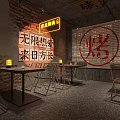 Charcoal Fire Restaurant With Barbecue Lobster Drinks Outdoor Seating Lanterns String Lights