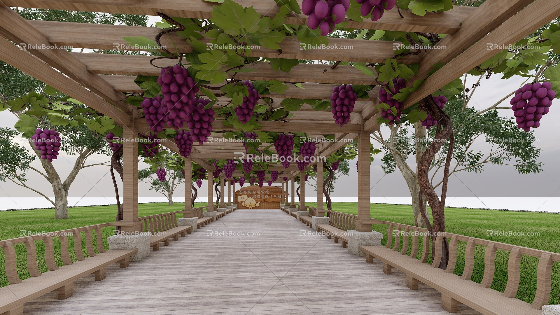 Grape Corridor Grape Grape Flower Rack 3d model