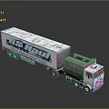 ASS HAUL Freight Truck With White Cargo Trailer And Company Logo Design 3d model