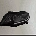 Modern Car Headlight With LED Lamps Transparent Cover And Black Frame