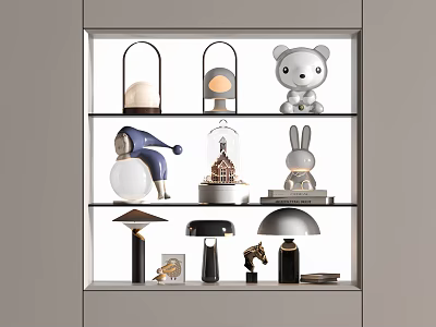 Modern table lamp combination 3d model